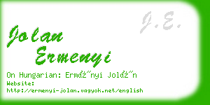 jolan ermenyi business card